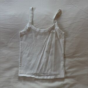 TNA White Sleeveless Fitted Camisole Top
